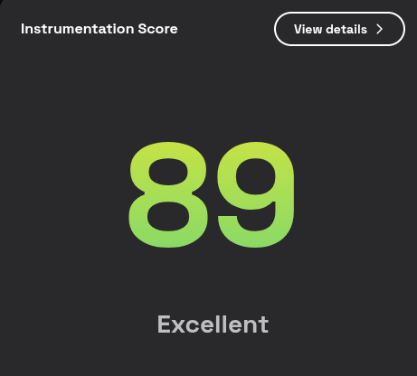 Instrumentation Score - 89 Excellent